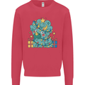 Dinosaur Triceratops Funny Christmas Tree Kids Sweatshirt Jumper Heliconia