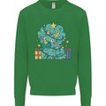 Dinosaur Triceratops Funny Christmas Tree Kids Sweatshirt Jumper Irish Green