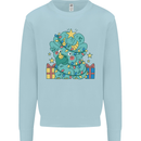 Dinosaur Triceratops Funny Christmas Tree Kids Sweatshirt Jumper Light Blue