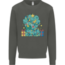 Dinosaur Triceratops Funny Christmas Tree Kids Sweatshirt Jumper Storm Grey