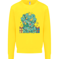 Dinosaur Triceratops Funny Christmas Tree Kids Sweatshirt Jumper Yellow