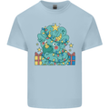 Dinosaur Triceratops Funny Christmas Tree Kids T-Shirt Childrens Light Blue