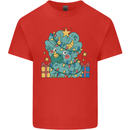 Dinosaur Triceratops Funny Christmas Tree Kids T-Shirt Childrens Red