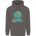 Dinosaur Triceratops Funny Christmas Tree Mens 80% Cotton Hoodie Charcoal