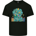 Dinosaur Triceratops Funny Christmas Tree Mens Cotton T-Shirt Tee Top Black