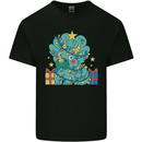 Dinosaur Triceratops Funny Christmas Tree Mens Cotton T-Shirt Tee Top Black