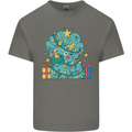 Dinosaur Triceratops Funny Christmas Tree Mens Cotton T-Shirt Tee Top Charcoal