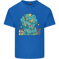 Dinosaur Triceratops Funny Christmas Tree Mens Cotton T-Shirt Tee Top Royal Blue