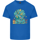 Dinosaur Triceratops Funny Christmas Tree Mens Cotton T-Shirt Tee Top Royal Blue