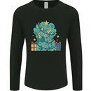 Dinosaur Triceratops Funny Christmas Tree Mens Long Sleeve T-Shirt Black