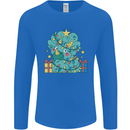 Dinosaur Triceratops Funny Christmas Tree Mens Long Sleeve T-Shirt Royal Blue