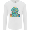 Dinosaur Triceratops Funny Christmas Tree Mens Long Sleeve T-Shirt White