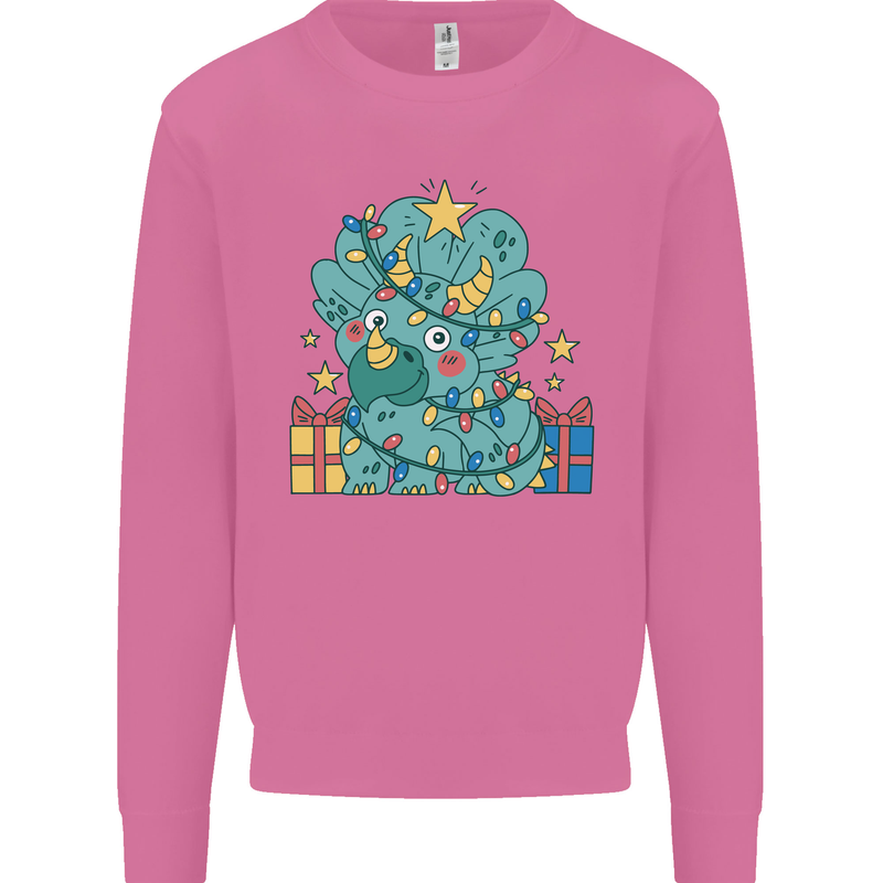 Dinosaur Triceratops Funny Christmas Tree Mens Sweatshirt Jumper Azalea