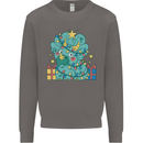 Dinosaur Triceratops Funny Christmas Tree Mens Sweatshirt Jumper Charcoal