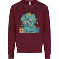 Dinosaur Triceratops Funny Christmas Tree Mens Sweatshirt Jumper Maroon