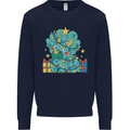 Dinosaur Triceratops Funny Christmas Tree Mens Sweatshirt Jumper Navy Blue