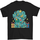 Dinosaur Triceratops Funny Christmas Tree Mens T-Shirt 100% Cotton Black