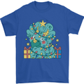 Dinosaur Triceratops Funny Christmas Tree Mens T-Shirt 100% Cotton Royal Blue