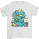 Dinosaur Triceratops Funny Christmas Tree Mens T-Shirt 100% Cotton White