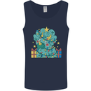 Dinosaur Triceratops Funny Christmas Tree Mens Vest Tank Top Navy Blue