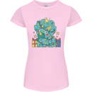 Dinosaur Triceratops Funny Christmas Tree Womens Petite Cut T-Shirt Light Pink