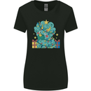 Dinosaur Triceratops Funny Christmas Tree Womens Wider Cut T-Shirt Black