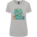 Dinosaur Triceratops Funny Christmas Tree Womens Wider Cut T-Shirt Sports Grey