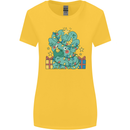 Dinosaur Triceratops Funny Christmas Tree Womens Wider Cut T-Shirt Yellow