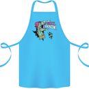 Dinosaurs T-Rex I'm Rexy and I Know It Sexy Cotton Apron 100% Organic Turquoise