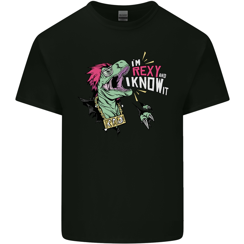 Dinosaurs T-Rex I'm Rexy and I Know It Sexy Kids T-Shirt Childrens Black