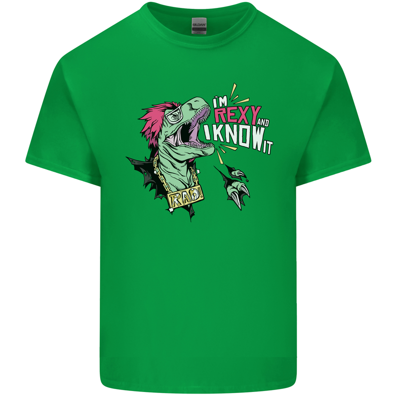 Dinosaurs T-Rex I'm Rexy and I Know It Sexy Kids T-Shirt Childrens Irish Green