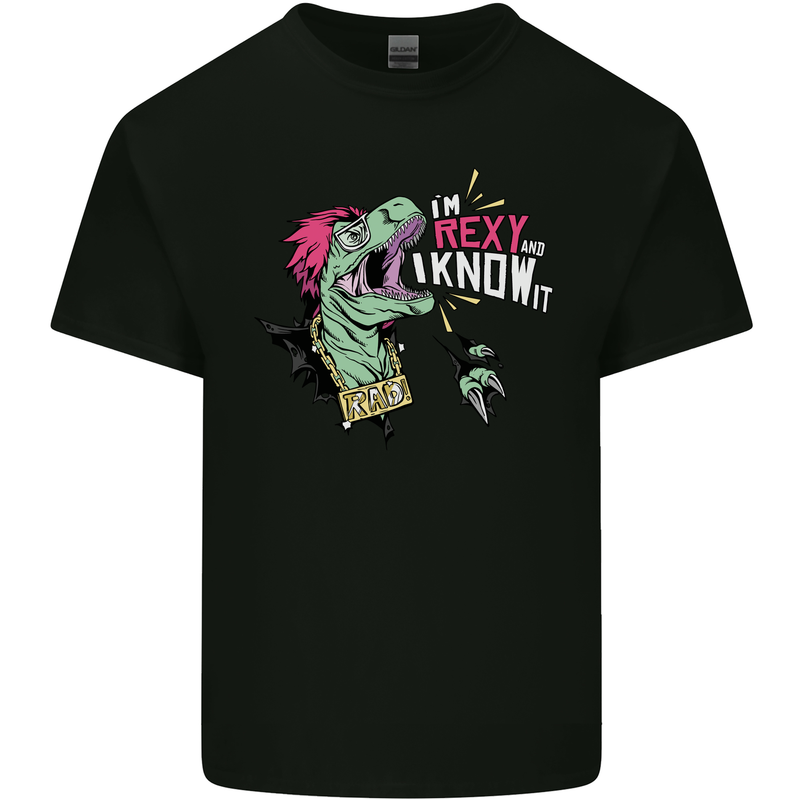 Dinosaurs T-Rex I'm Rexy and I Know It Sexy Mens Cotton T-Shirt Tee Top Black