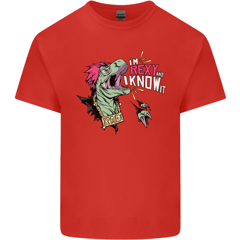 Dinosaurs T-Rex I'm Rexy and I Know It Sexy Mens Cotton T-Shirt Tee Top Red