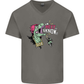 Dinosaurs T-Rex I'm Rexy and I Know It Sexy Mens V-Neck Cotton T-Shirt Charcoal