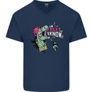 Dinosaurs T-Rex I'm Rexy and I Know It Sexy Mens V-Neck Cotton T-Shirt Navy Blue