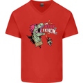 Dinosaurs T-Rex I'm Rexy and I Know It Sexy Mens V-Neck Cotton T-Shirt Red