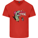 Dinosaurs T-Rex I'm Rexy and I Know It Sexy Mens V-Neck Cotton T-Shirt Red