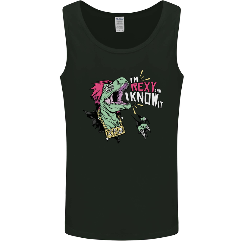 Dinosaurs T-Rex I'm Rexy and I Know It Sexy Mens Vest Tank Top Black
