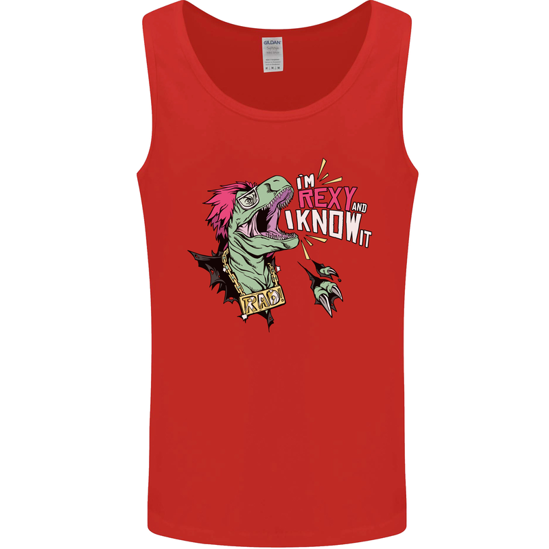 Dinosaurs T-Rex I'm Rexy and I Know It Sexy Mens Vest Tank Top Red