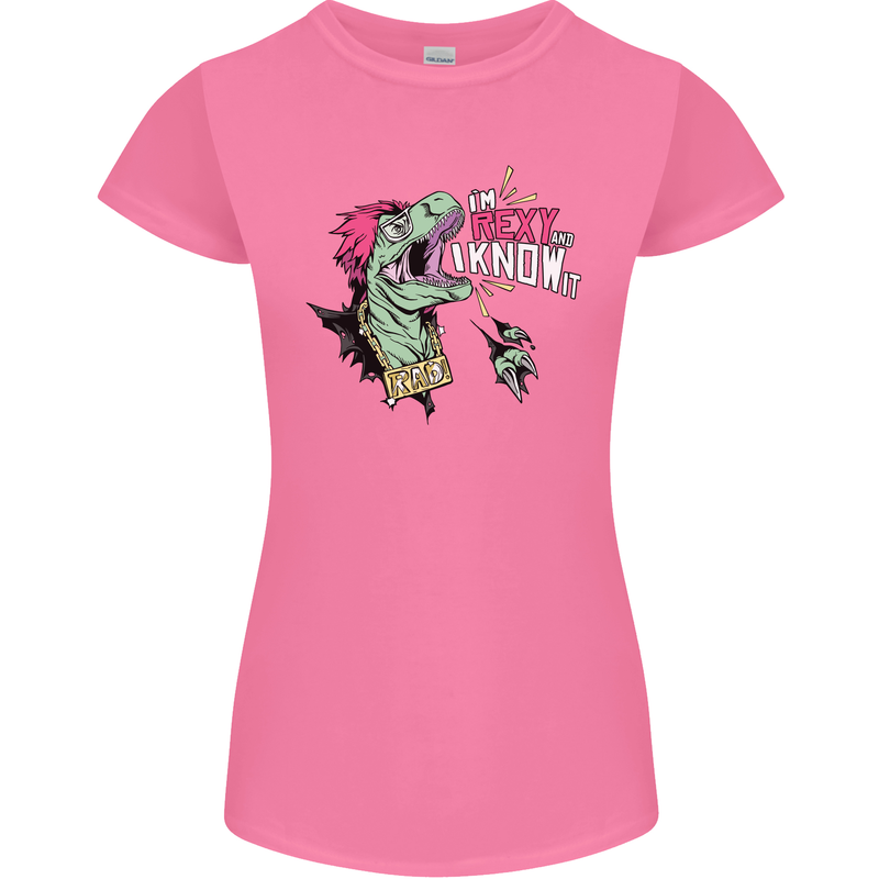 Dinosaurs T-Rex I'm Rexy and I Know It Sexy Womens Petite Cut T-Shirt Azalea