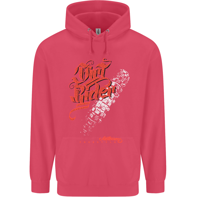 Dirt Rider Motocross MotoX Bike Motosports Childrens Kids Hoodie Heliconia