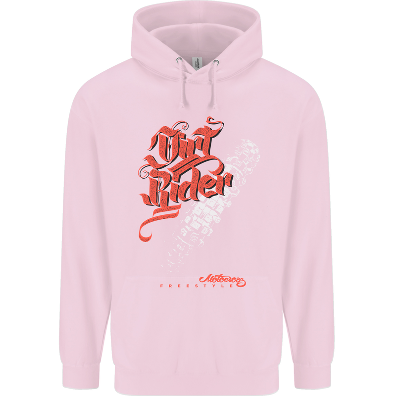 Dirt Rider Motocross MotoX Bike Motosports Childrens Kids Hoodie Light Pink