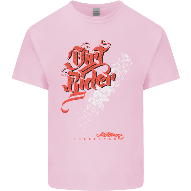 Dirt Rider Motocross MotoX Bike Motosports Kids T-Shirt Childrens Light Pink