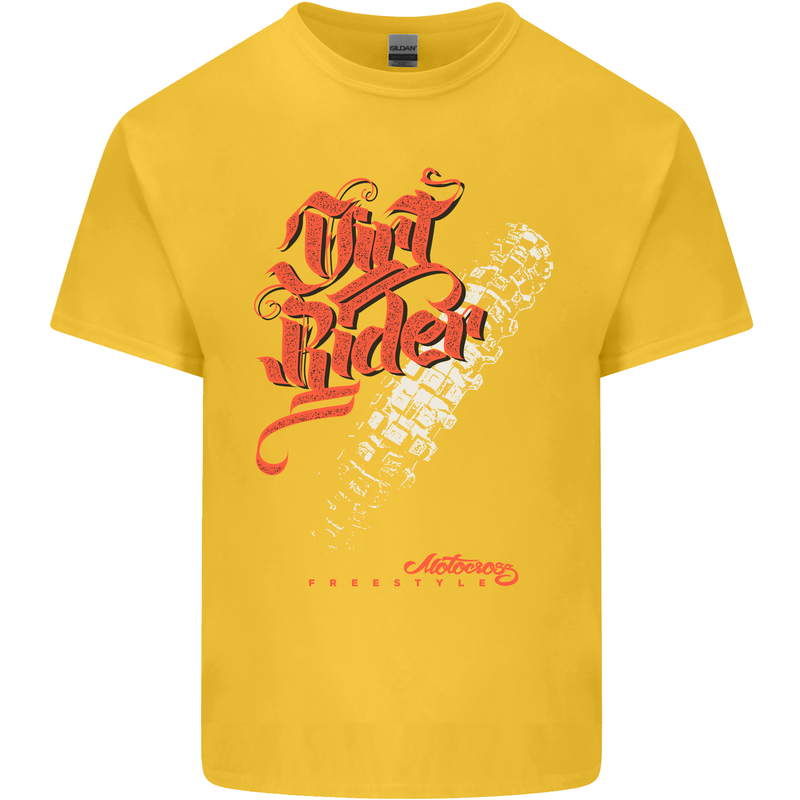 Dirt Rider Motocross MotoX Bike Motosports Kids T-Shirt Childrens Yellow