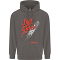 Dirt Rider Motocross MotoX Bike Motosports Mens 80% Cotton Hoodie Charcoal