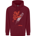 Dirt Rider Motocross MotoX Bike Motosports Mens 80% Cotton Hoodie Maroon