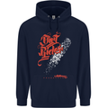 Dirt Rider Motocross MotoX Bike Motosports Mens 80% Cotton Hoodie Navy Blue