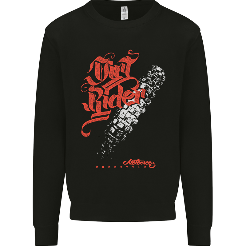 Dirt Rider Motocross MotoX Bike Motosports Mens Sweatshirt Jumper Black