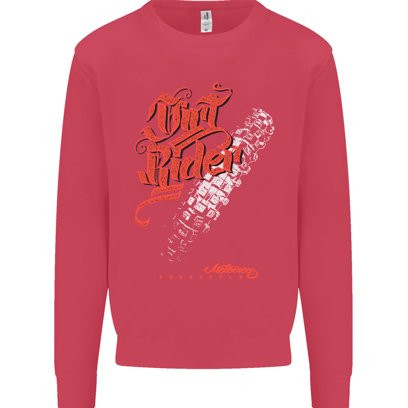 Dirt Rider Motocross MotoX Bike Motosports Mens Sweatshirt Jumper Heliconia