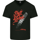 Dirt Rider Motocross MotoX Bike Motosports Mens V-Neck Cotton T-Shirt Black
